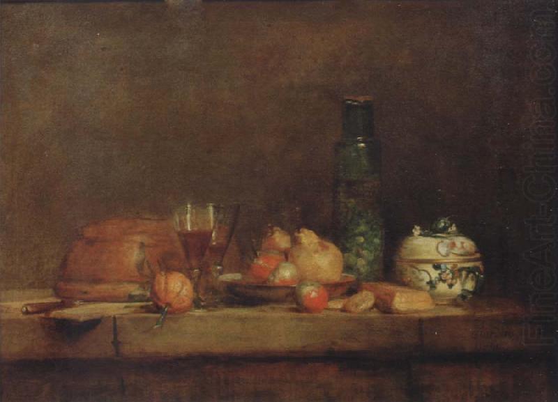 Style life with olive glass, Jean Baptiste Simeon Chardin